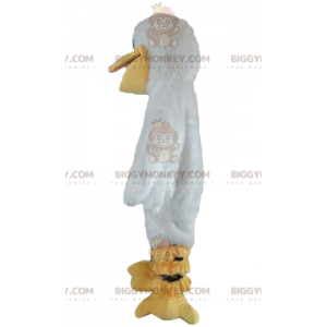 Disfraz de mascota de gaviota de pato blanco y amarillo