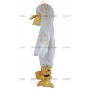 Witte en gele eend zeemeeuw BIGGYMONKEY™ mascottekostuum -