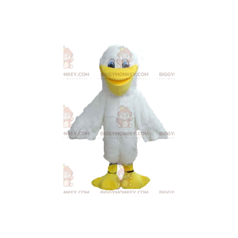 BIGGYMONKEY™ Hvid og gul Måge Måge maskot kostume -