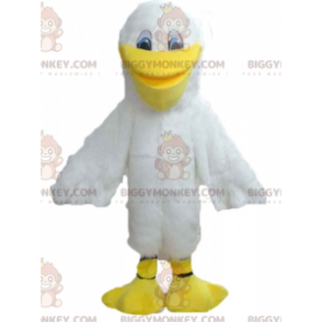 BIGGYMONKEY™ Weißes und gelbes Möwen-Maskottchen-Kostüm -