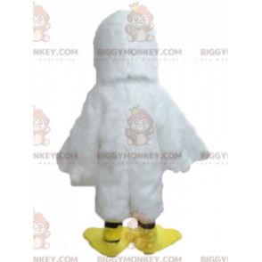 BIGGYMONKEY™ Costume mascotte gabbiano gabbiano bianco e giallo