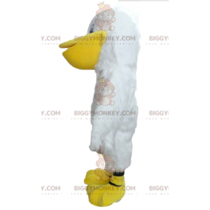 BIGGYMONKEY™ Costume mascotte gabbiano gabbiano bianco e giallo