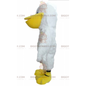 Costume de mascotte BIGGYMONKEY™ de mouette de goéland blanc et
