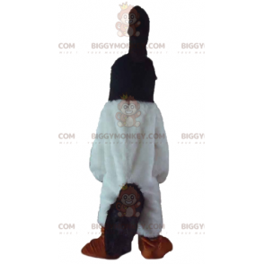 Traje de mascote BIGGYMONKEY™ de pássaro preto e branco com