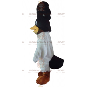 Costume de mascotte BIGGYMONKEY™ d'oiseau noir et blanc avec