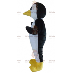 Pinguïn zwart-witte en gele vogel BIGGYMONKEY™ mascottekostuum