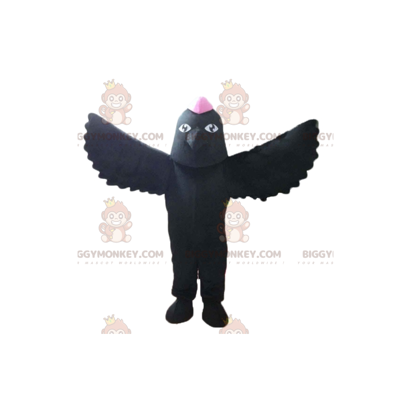 BIGGYMONKEY™ Costume da mascotte di uccello nero con stemma