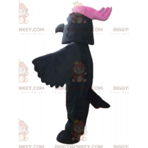 BIGGYMONKEY™ Costume da mascotte di uccello nero con stemma