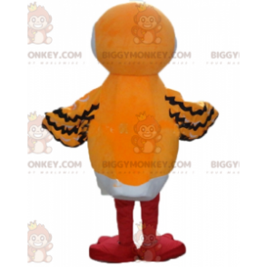 BIGGYMONKEY™ maskotkostume Orange hvid og sort fugl med langt