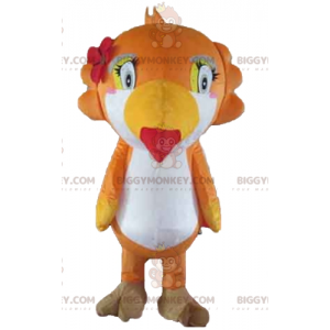 BIGGYMONKEY™ Orange White and Yellow Toucan Parrot Mascot