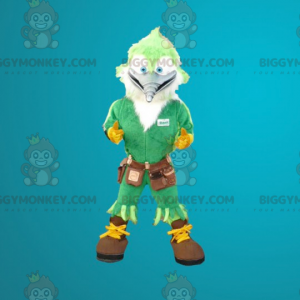 Costume de mascotte BIGGYMONKEY™ d'oiseau vert de pic vert