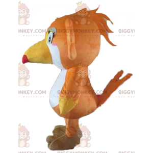 BIGGYMONKEY™ Orange hvid og gul toucan papegøje maskot kostume