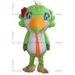 BIGGYMONKEY™ Green White Orange Toucan Parrot Mascot Costume –