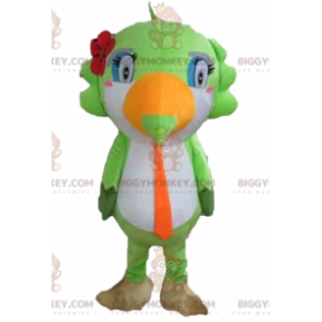 BIGGYMONKEY™ Green White Orange Toucan Parrot Mascot Costume –