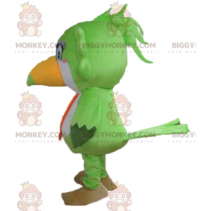 BIGGYMONKEY™ Disfraz de mascota loro tucán verde blanco naranja