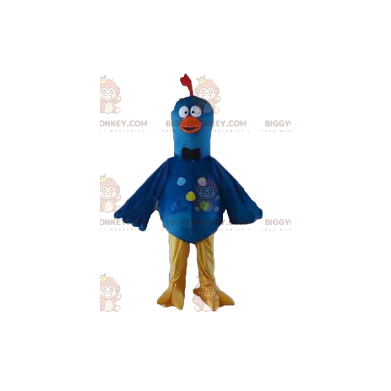 Costume de mascotte BIGGYMONKEY™ d'oiseau bleu jaune et orange