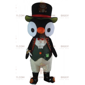 BIGGYMONKEY™ Mascot Costume Black and White Owl Owl Costume -