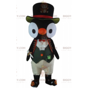 Costume de mascotte BIGGYMONKEY™ de hibou de chouette noire et