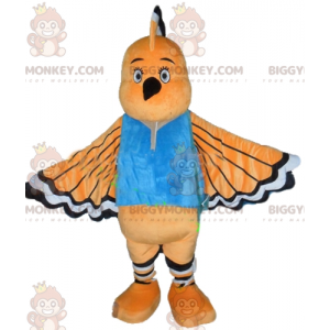 BIGGYMONKEY™ Mascottekostuum Oranje Witte en Zwarte Vogel met