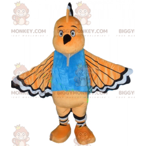 Disfraz de mascota BIGGYMONKEY™ Pájaro naranja, blanco y negro