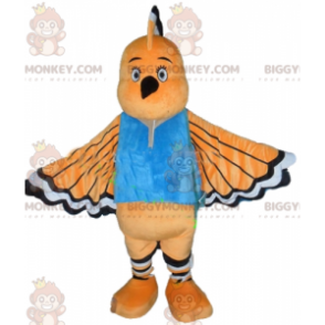 BIGGYMONKEY™ Costume da mascotte Arancio bianco e uccello nero