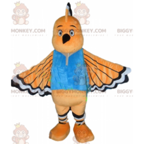 BIGGYMONKEY™ Mascottekostuum Oranje Witte en Zwarte Vogel met