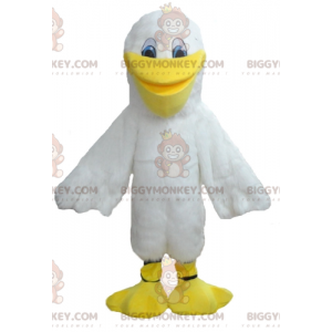 BIGGYMONKEY™ Costume mascotte Gabbiano anatra bianco e giallo