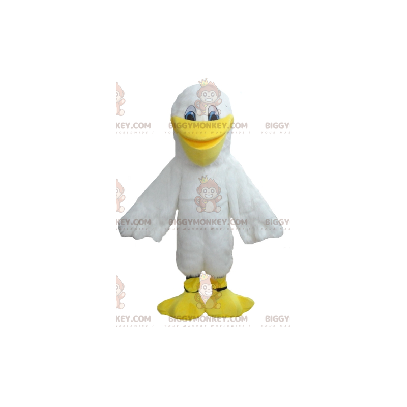 BIGGYMONKEY™ Weißes und gelbes Entenmöwen-Maskottchen-Kostüm -