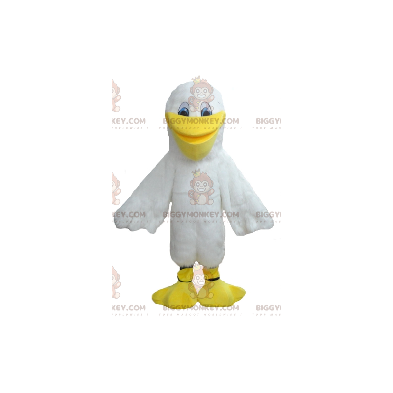 Costume de mascotte BIGGYMONKEY™ de mouette blanche de goéland