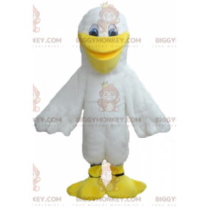 BIGGYMONKEY™ Costume mascotte Gabbiano anatra bianco e giallo