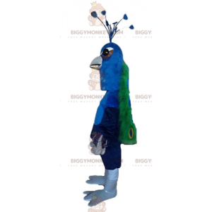 BIGGYMONKEY™ Giant Blue Green and Yellow Peacock Mascot Costume