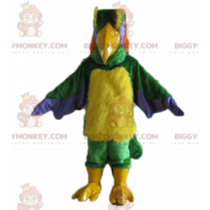 Costume da mascotte gigante peloso uccello multicolore