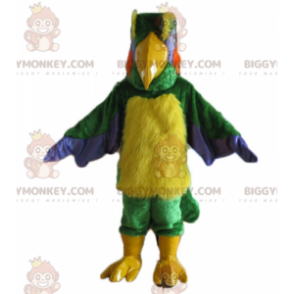 Kostium maskotka gigantyczny włochaty wielokolorowy ptak