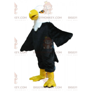 Costume de mascotte BIGGYMONKEY™ de bel aigle noir blanc et
