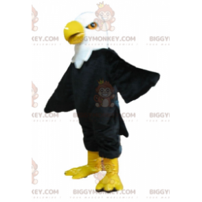 Costume de mascotte BIGGYMONKEY™ de bel aigle noir blanc et