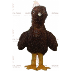 BIGGYMONKEY™ Fuzzy Brown und Yellow Baby Bird Maskottchenkostüm