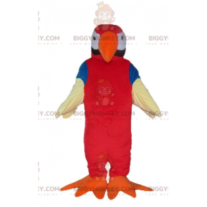 Disfraz de mascota BIGGYMONKEY™ de loro gigante rojo, naranja
