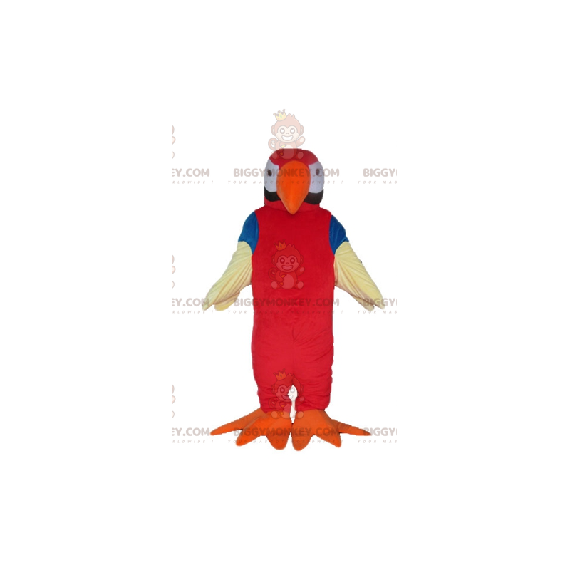 Red Orange Blue and White Giant Parrot BIGGYMONKEY™ Mascot