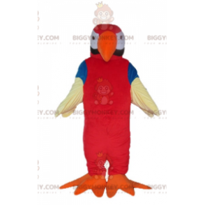 Red Orange Blue and White Giant Parrot BIGGYMONKEY™ Mascot