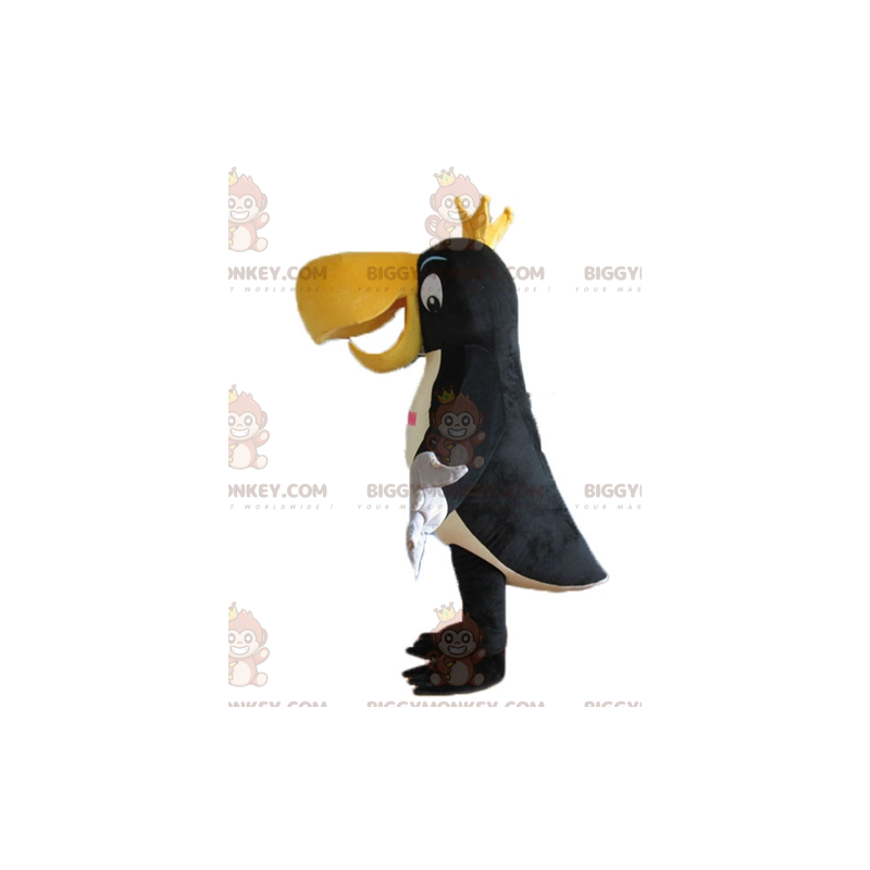 BIGGYMONKEY™ Mascot Costume Black White and Yellow Toucan with