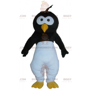 Pinguïn zwart-witte en gele vogel BIGGYMONKEY™ mascottekostuum