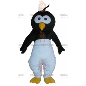 Penguin Black White and Yellow Bird BIGGYMONKEY™ Maskotdräkt -