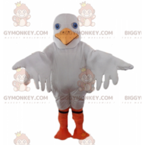 Costume de mascotte BIGGYMONKEY™ de mouette blanche de goéland