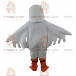 Costume de mascotte BIGGYMONKEY™ de mouette blanche de goéland