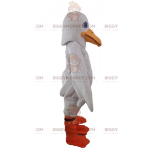 BIGGYMONKEY™ White and Yellow Duck Gull White Seagull Mascot