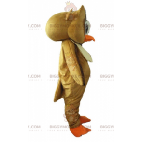 Costume de mascotte BIGGYMONKEY™ de hibou marron et blanc avec