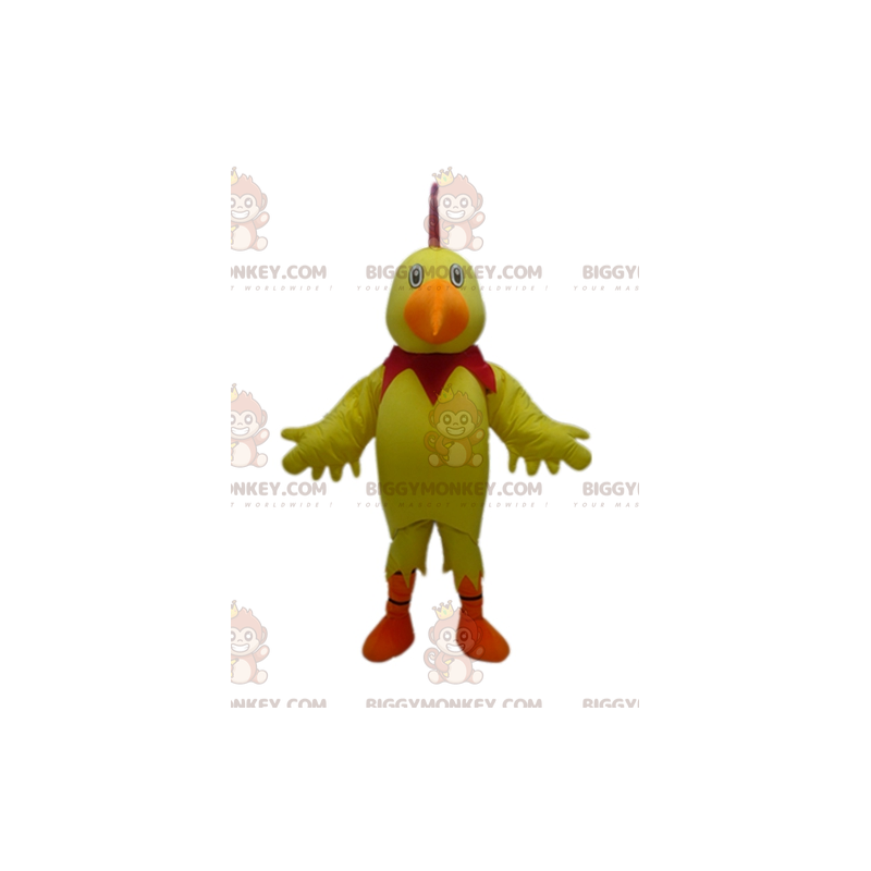 Giant Yellow Red Orange Rooster BIGGYMONKEY™ Mascot Costume –