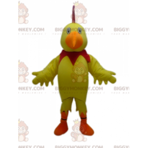 Costume de mascotte BIGGYMONKEY™ de coq jaune rouge et orange