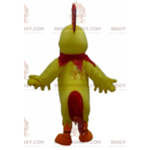 Costume da mascotte gigante giallo rosso arancio Gallo