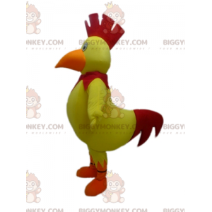 Disfraz de mascota gallo gigante amarillo rojo naranja